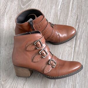 Paul Green Soho Whisky Ankle Boots with Buckles
